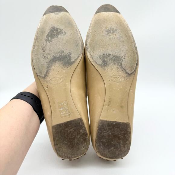Tod's Point Toe Leather Penny Loafers Cream/Tan Size 39 Officecore Y2K‎ Preppy - Picture 15 of 16